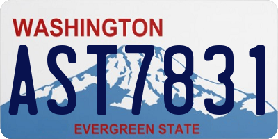 WA license plate AST7831