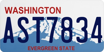 WA license plate AST7834