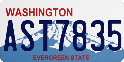 WA license plate AST7835
