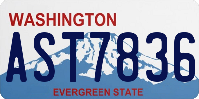 WA license plate AST7836