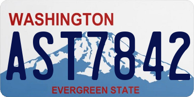 WA license plate AST7842