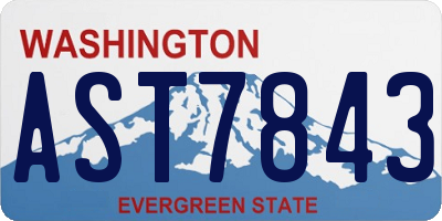 WA license plate AST7843