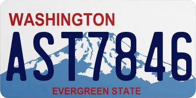 WA license plate AST7846