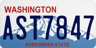 WA license plate AST7847