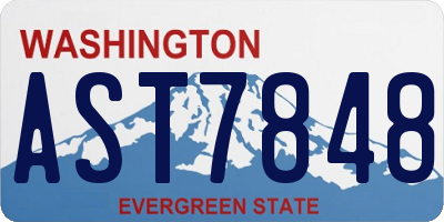 WA license plate AST7848