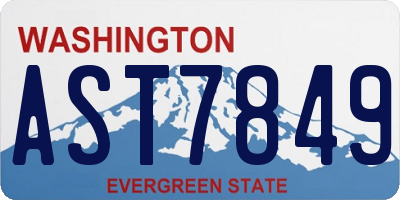 WA license plate AST7849