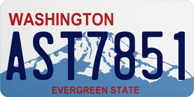 WA license plate AST7851