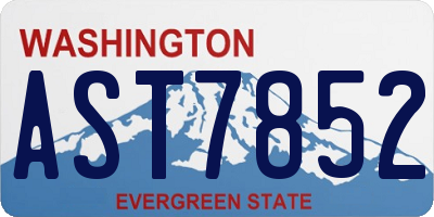 WA license plate AST7852