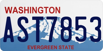WA license plate AST7853