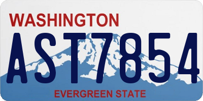 WA license plate AST7854