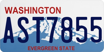 WA license plate AST7855
