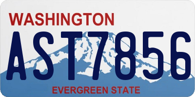 WA license plate AST7856