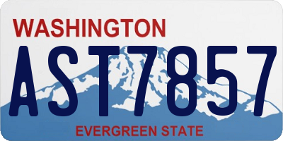 WA license plate AST7857