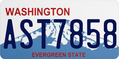 WA license plate AST7858