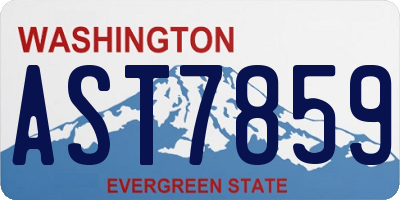 WA license plate AST7859