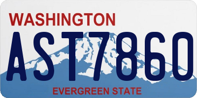 WA license plate AST7860