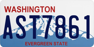 WA license plate AST7861