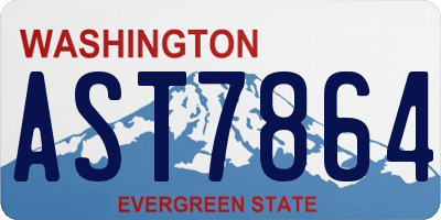 WA license plate AST7864