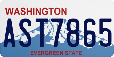 WA license plate AST7865