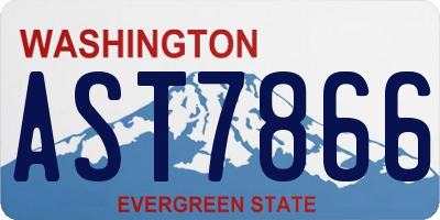 WA license plate AST7866