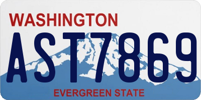 WA license plate AST7869
