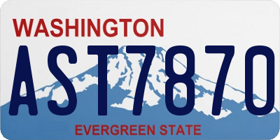 WA license plate AST7870