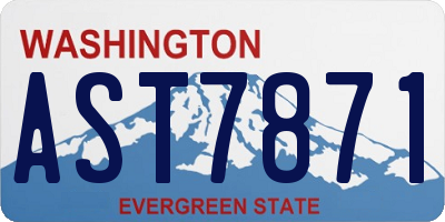 WA license plate AST7871