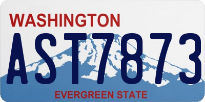 WA license plate AST7873