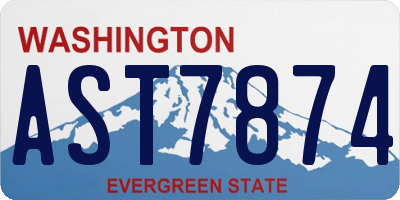 WA license plate AST7874