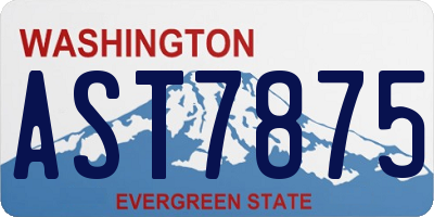 WA license plate AST7875