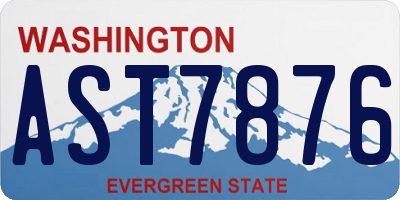 WA license plate AST7876