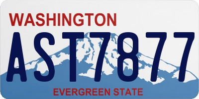 WA license plate AST7877