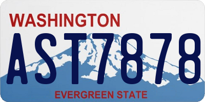 WA license plate AST7878