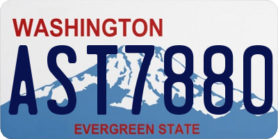 WA license plate AST7880