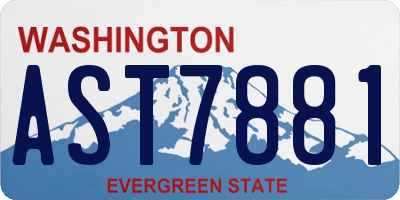 WA license plate AST7881