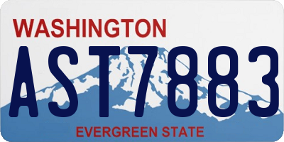 WA license plate AST7883