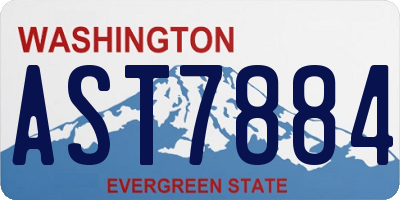WA license plate AST7884