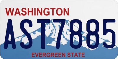 WA license plate AST7885