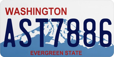 WA license plate AST7886