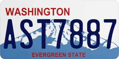 WA license plate AST7887