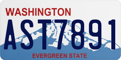 WA license plate AST7891