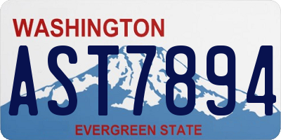 WA license plate AST7894