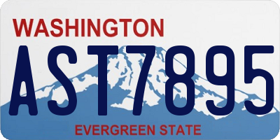 WA license plate AST7895