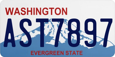 WA license plate AST7897