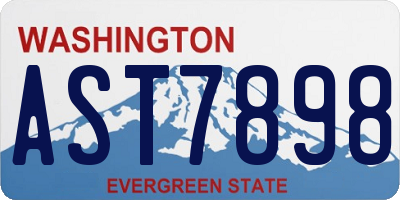 WA license plate AST7898