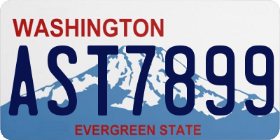 WA license plate AST7899