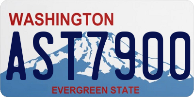 WA license plate AST7900