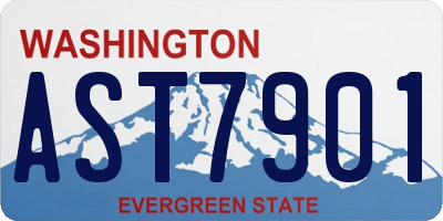 WA license plate AST7901