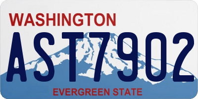WA license plate AST7902