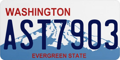 WA license plate AST7903